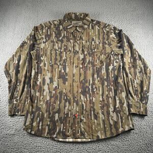 Duck Camp Wingshooting Shirt Mens XL Camo Nylon Lined Button Up Hunting Outdoor